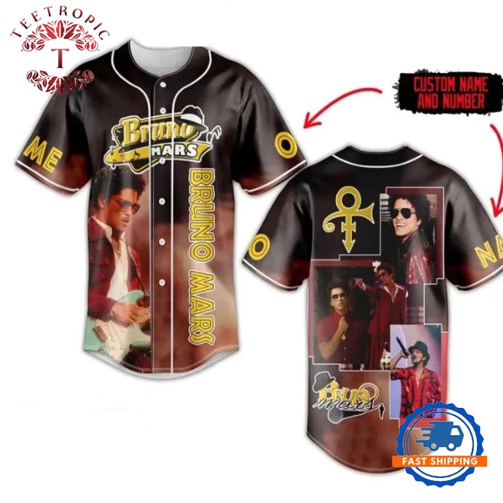 Bruno Mars Artist Fan Personalized Baseball Jersey