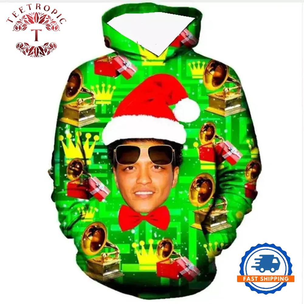 Bruno Mars Funny Graphic Christmas 2025 3D Hoodie