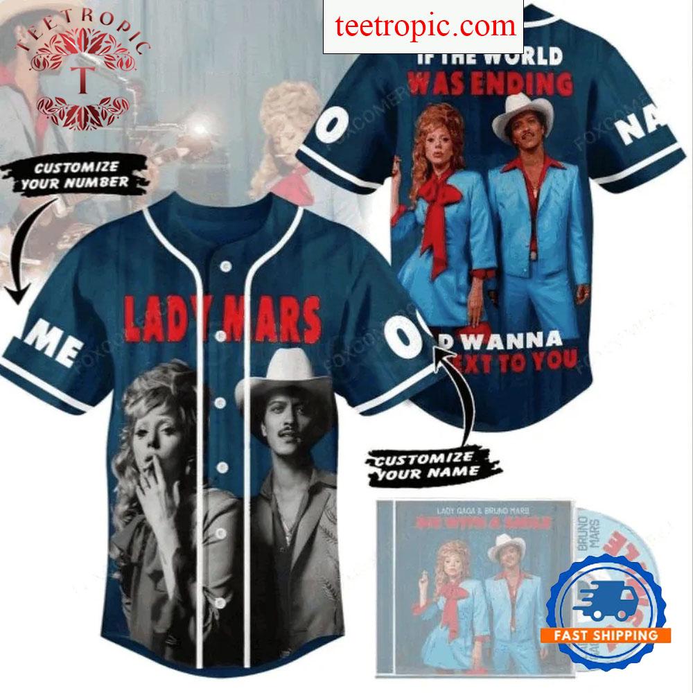 Bruno Mars Ld ga Baseball Jersey If The World Was Ending