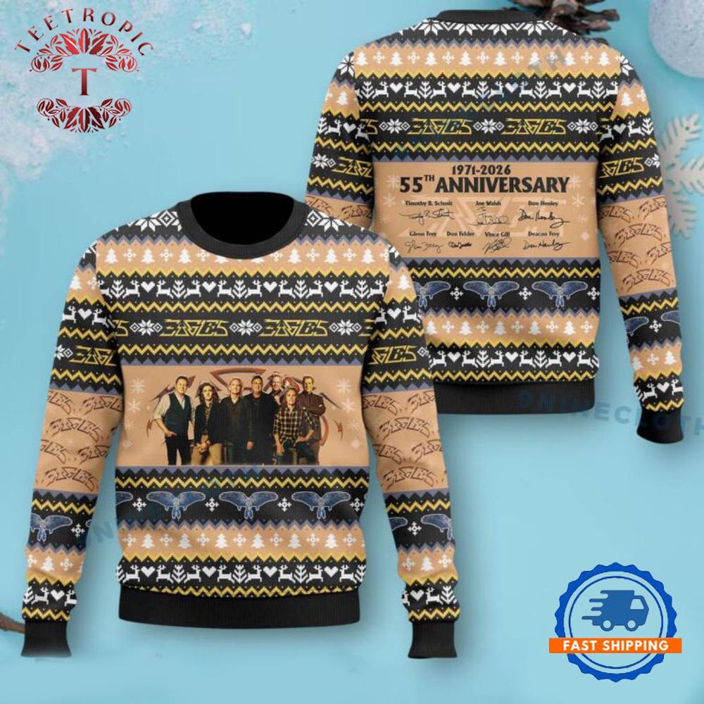 Eagles Band 55th Anniversary 1971-2026 Ugly Christmas Sweater