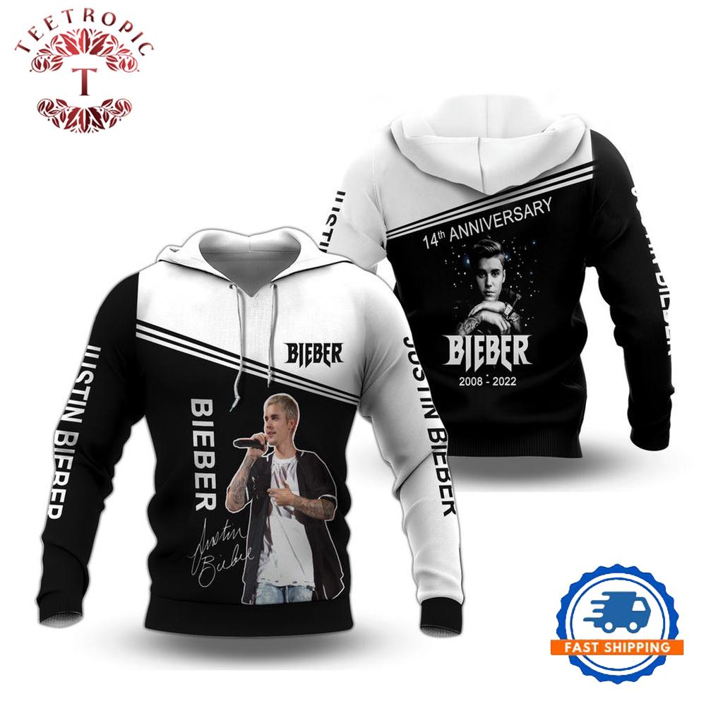 Justin Bieber Music Graphic Signature All Over Print Hoodie