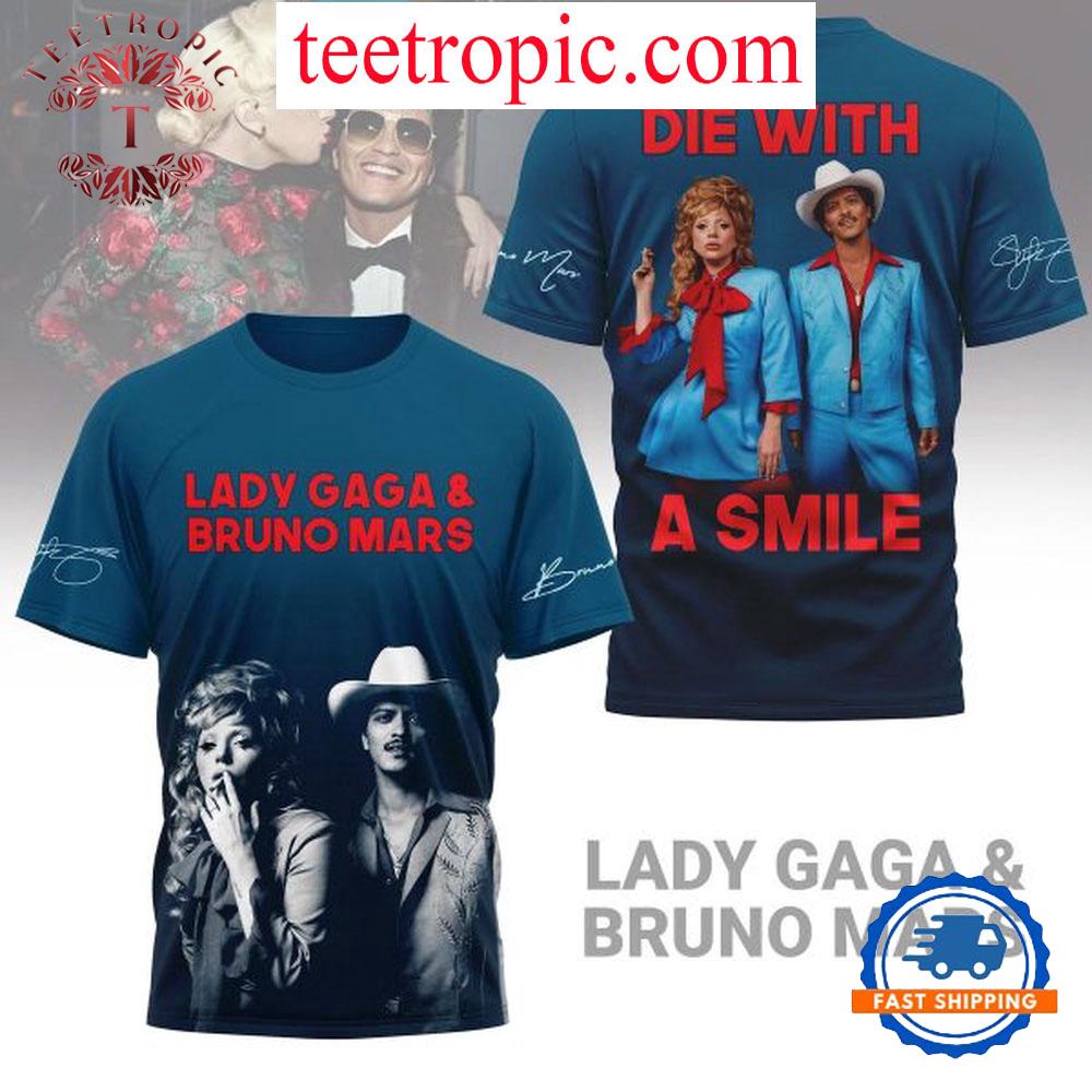 Lady Gaga Bruno Mars New Single 2024 Die With A Smile T-Shirt