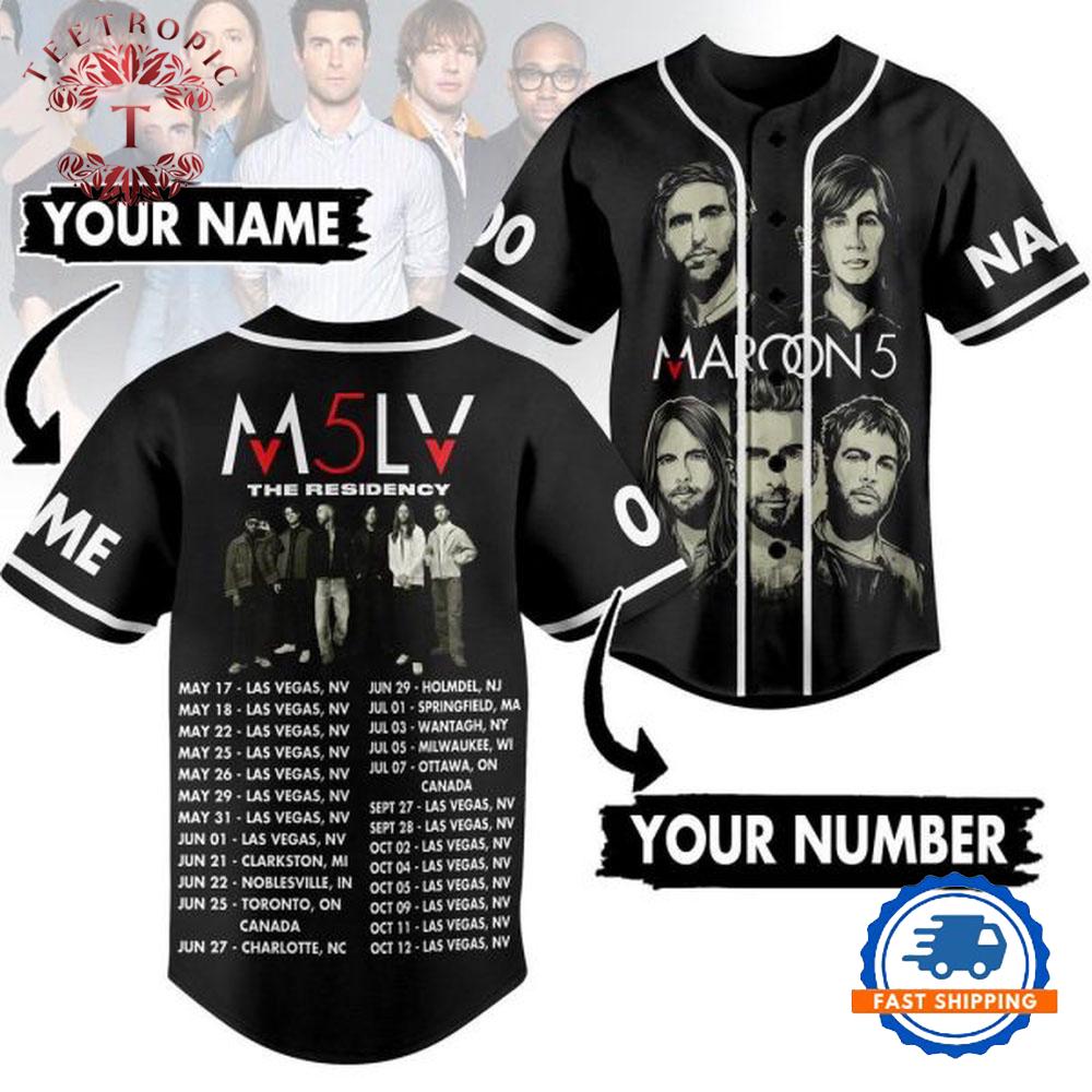 Maroon 5 M5LV The Residency Custom Baseball Jersey