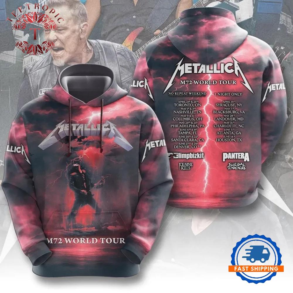 Metalica M72 World Tour Limited Hoodie Shirt