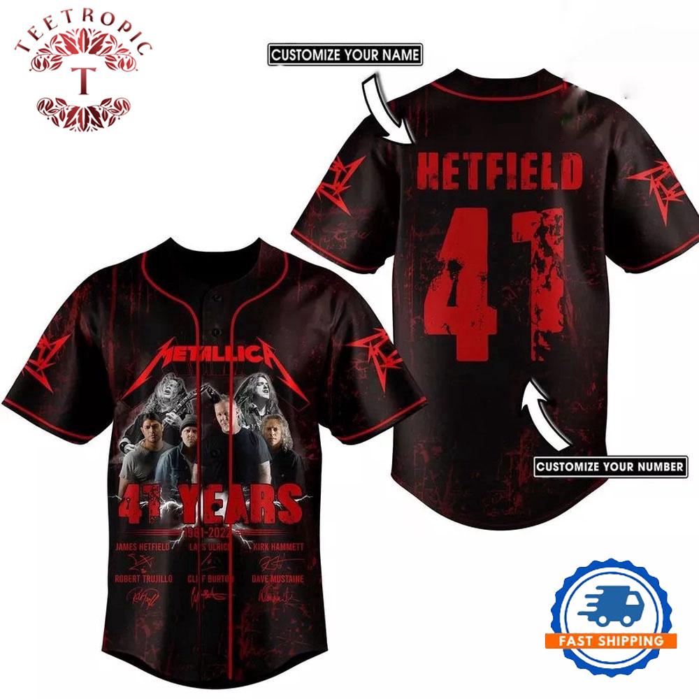 Metallica 41 Years Thank You For The Memories Baseball Jersey