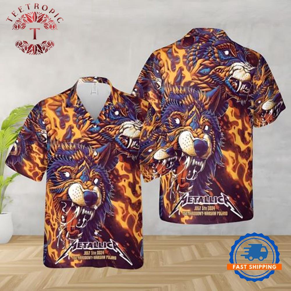Metallica Concert at PGE Narodowy in Warsaw Poland Trendy Summer Hawaiian Shirt