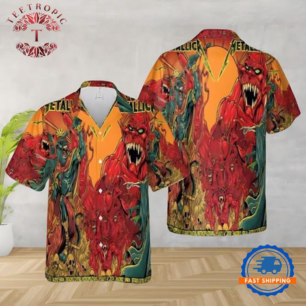 Metallica Fiery Beast Hard Rock Trendy Summer Hawaiian Shirt