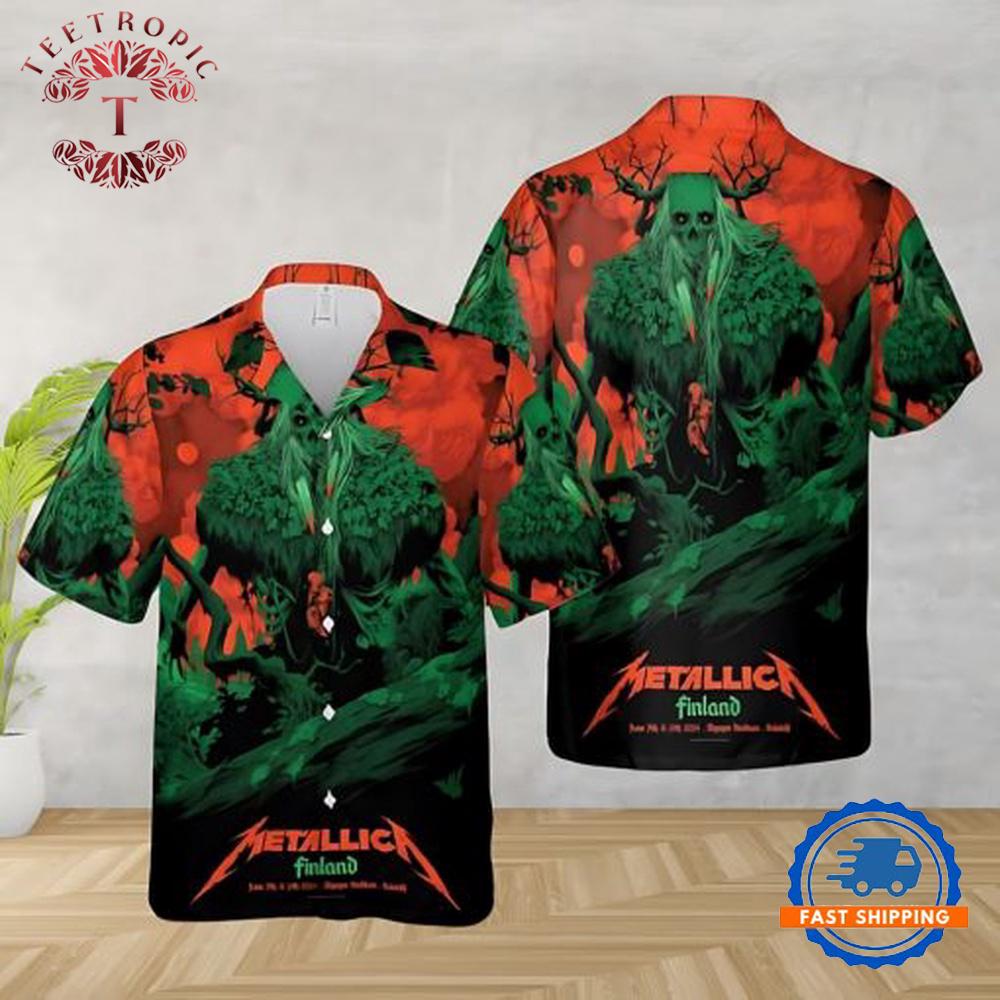 Metallica M72 Helsinki Olympic Stadium in Helsinki Finland Trendy Summer Hawaiian Shirt