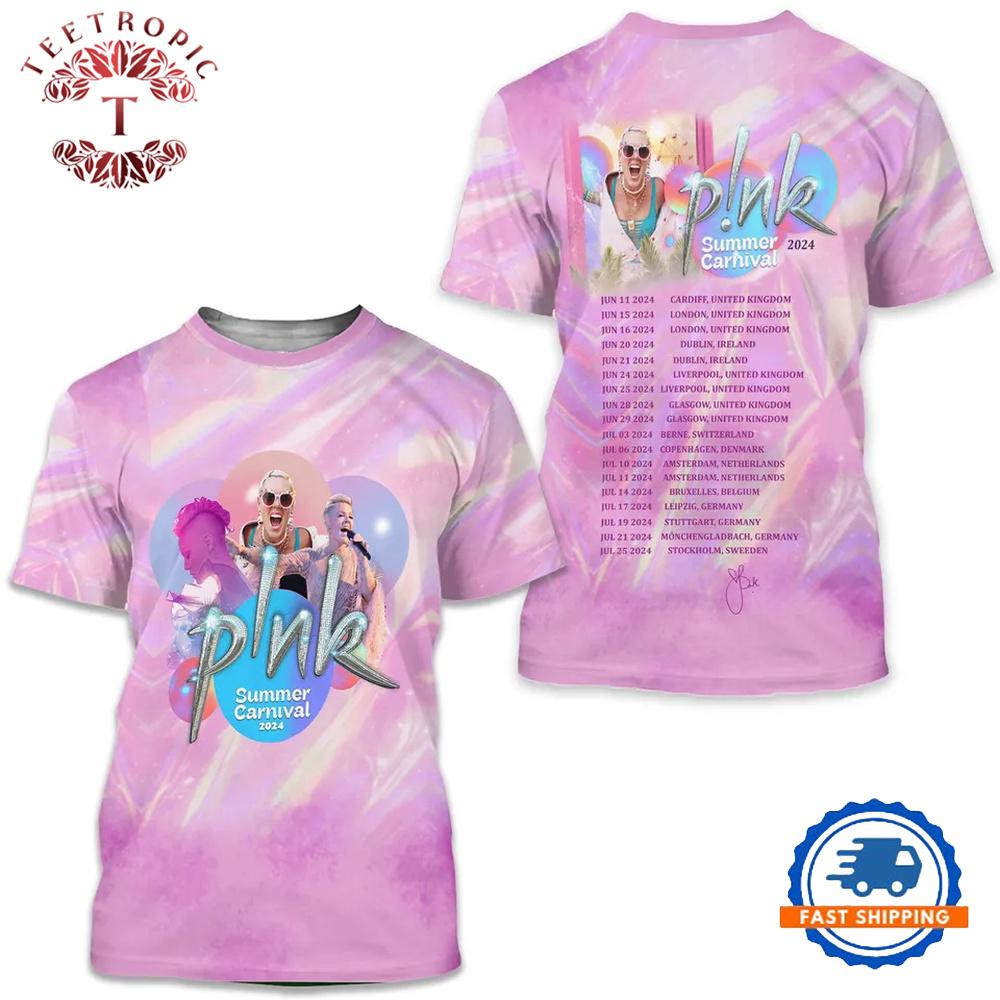 Pink Music Festival Summer Canival Tour 2024 3D Shirt