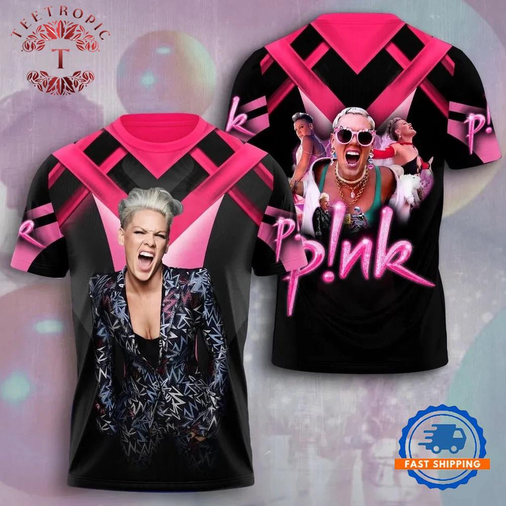 Pink Pink Music Graphic Singer 3D T-Shirt