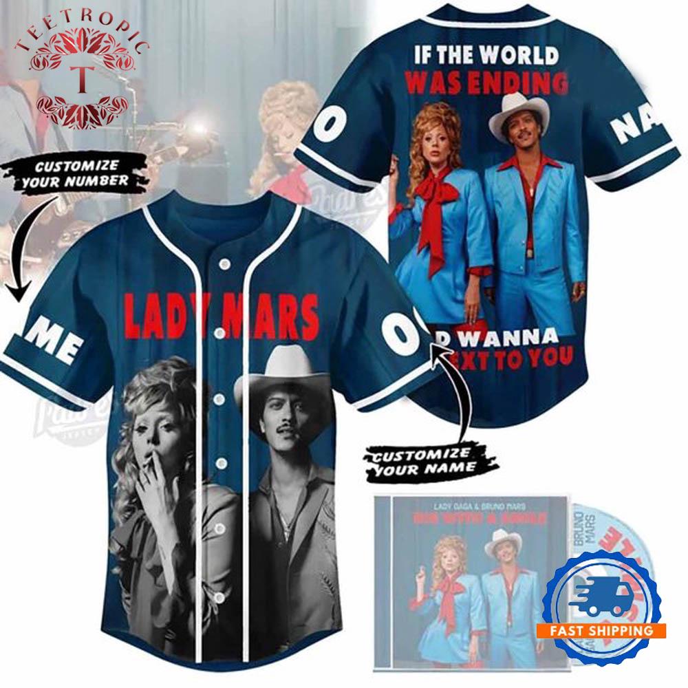 Custom Lady GaGa Die With A Smile Baseball Jersey