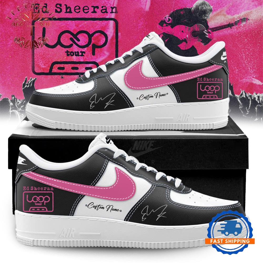 Ed Sheeran The Loop Tour Signature Black Pink Air Force 1 Shoes Sneaker