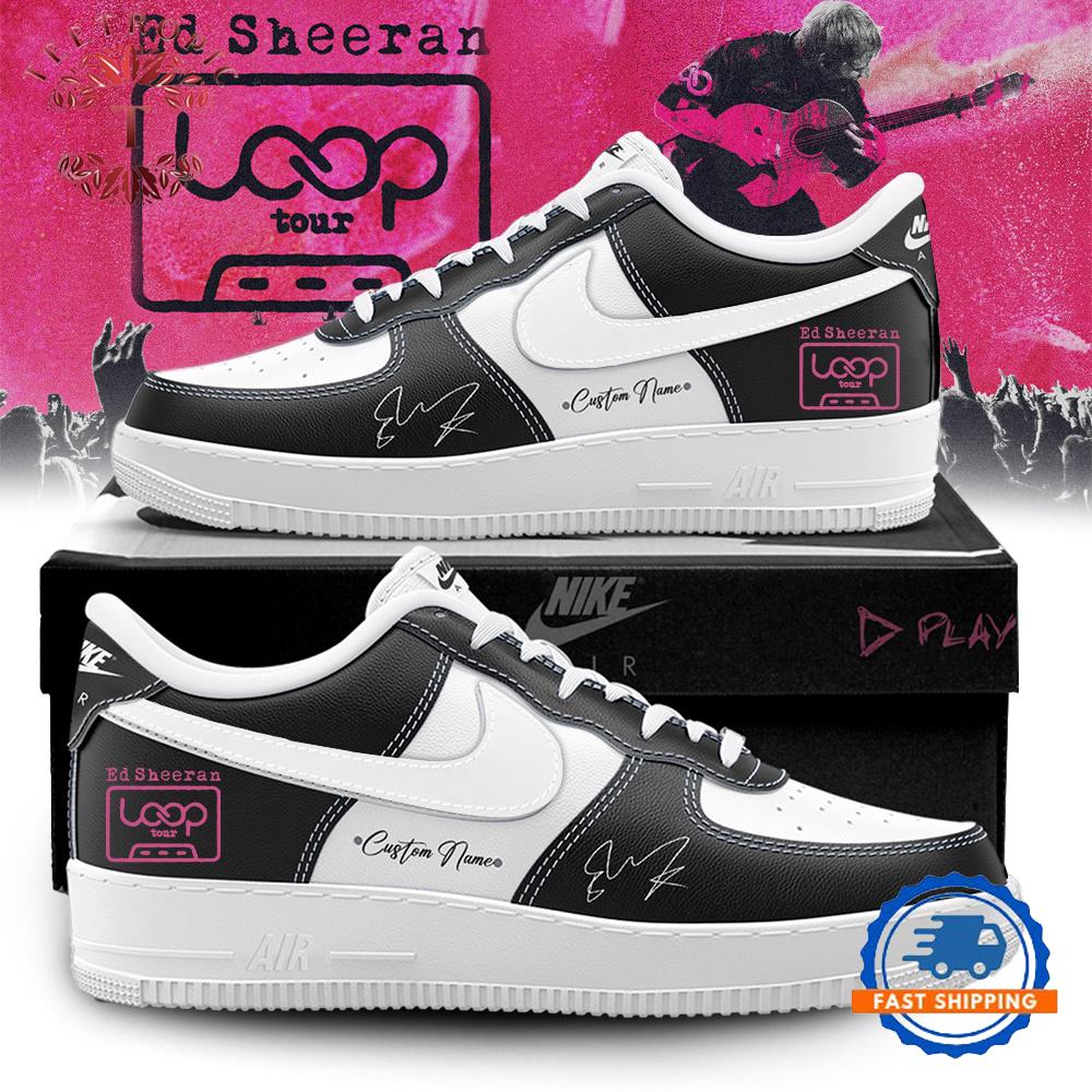 Ed Sheeran The Loop Tour Signature Black White Air Force 1 Shoes Sneaker