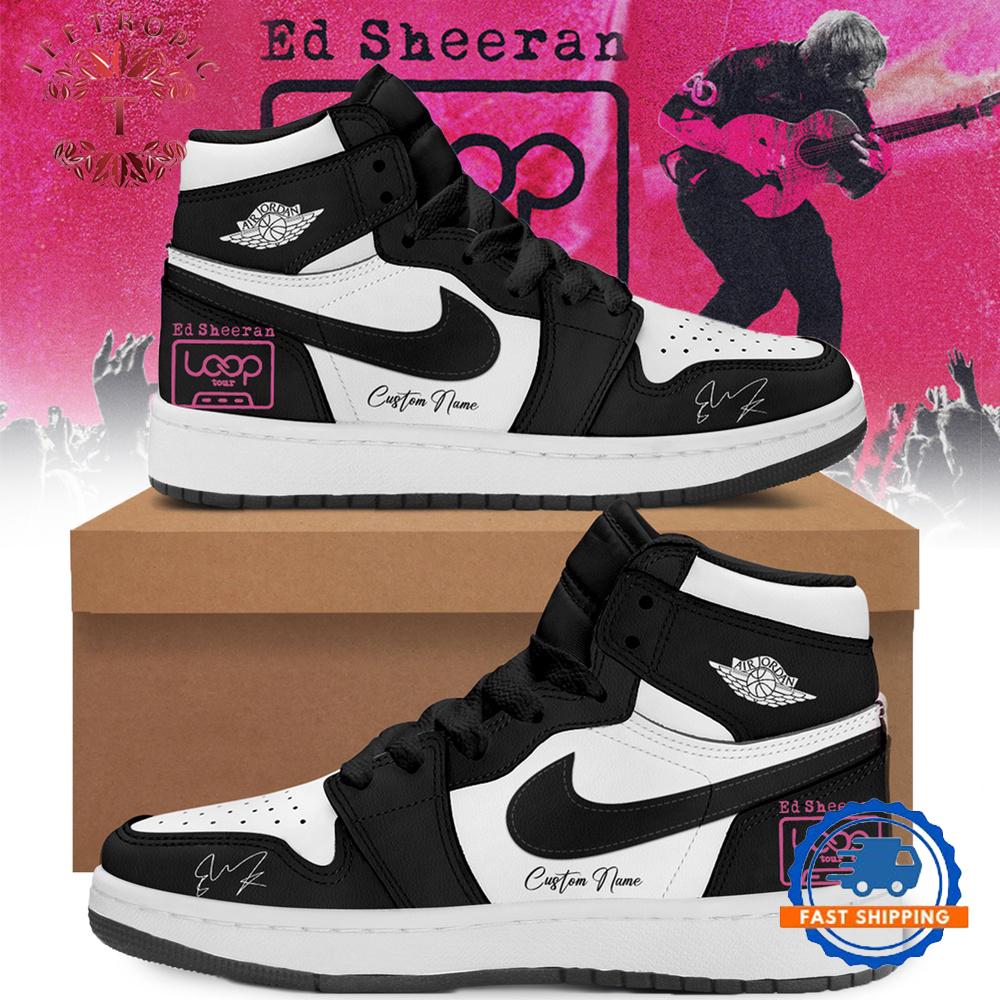 Ed Sheeran The Loop Tour Signature Black White Air Jordan 1 Hightop Shoes