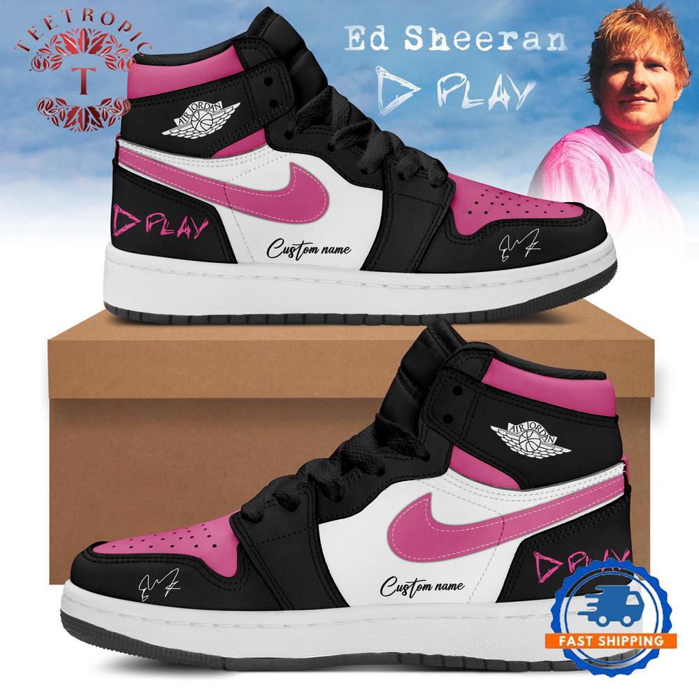 Ed Sheeran The +−=÷× Tour Pink Black Air Jordan 1 Hightop Shoes