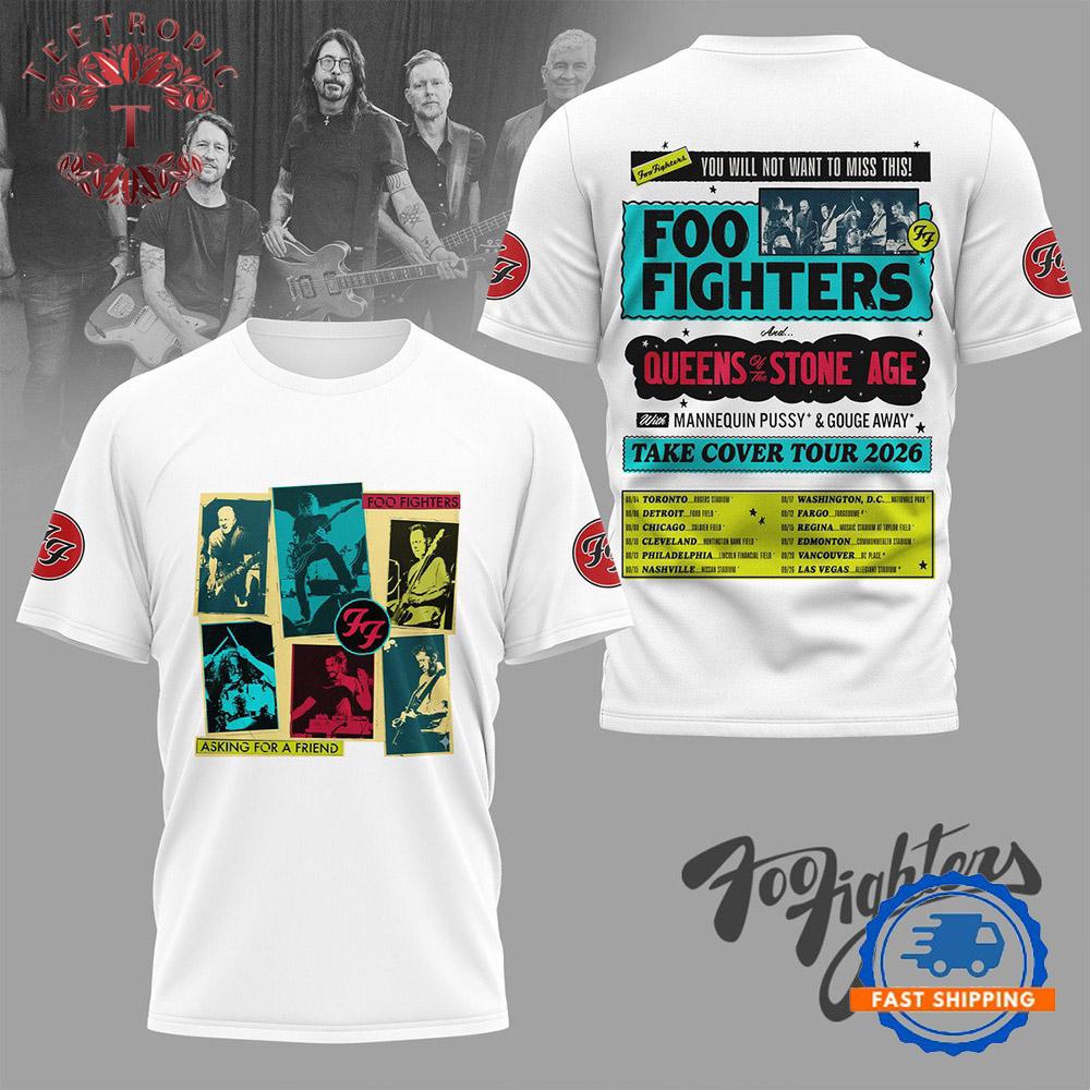 Foo Fighters 2026 Take Cover Tour Trendy Shirt