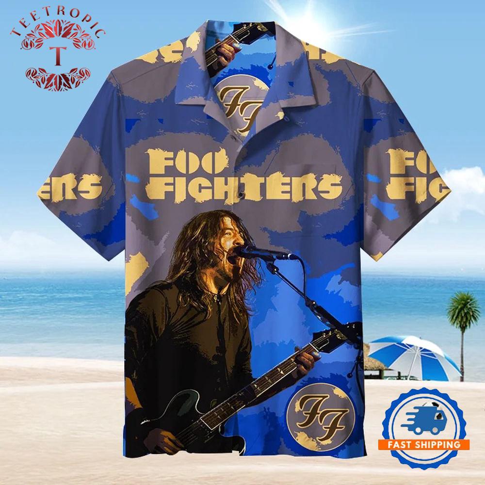 Foo Fighters Blue Performance Summer Hawaiian Shirt