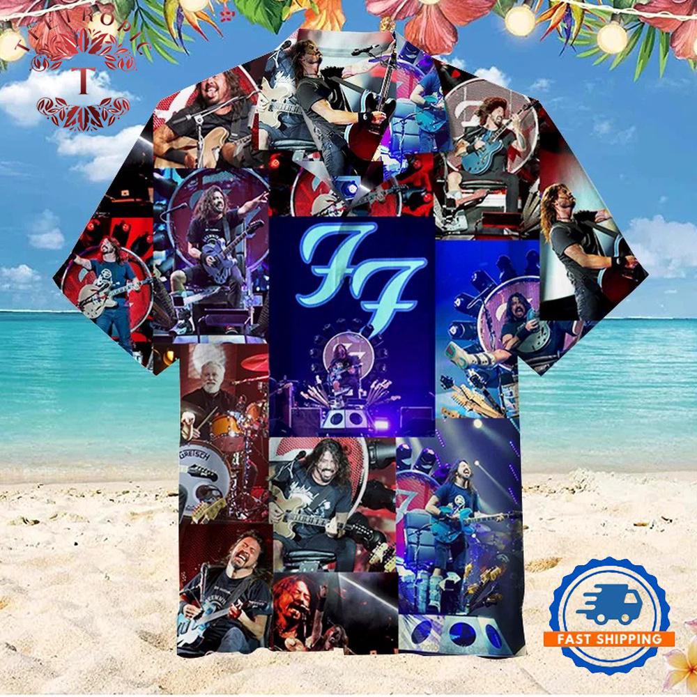 Foo Fighters Live Performance Collage Summer Hawaiian Shirt