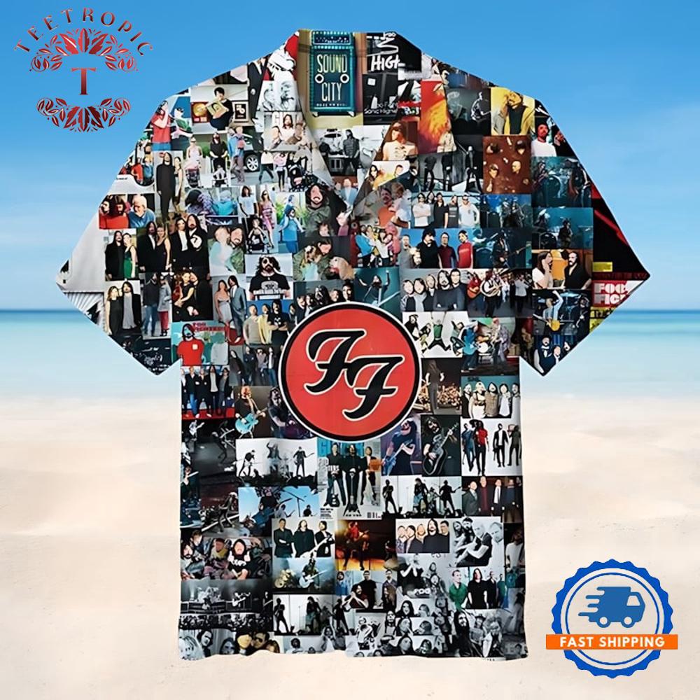Foo Fighters Memorable Moments Tribute Photo Collage Summer Hawaiian Shirt