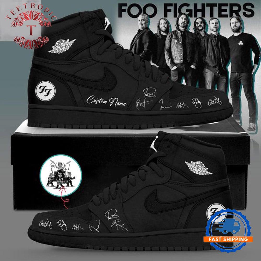 Foo Fighters Take Cover Tour 2026 Signature Black Air Jordan 1 Hightop Shoes
