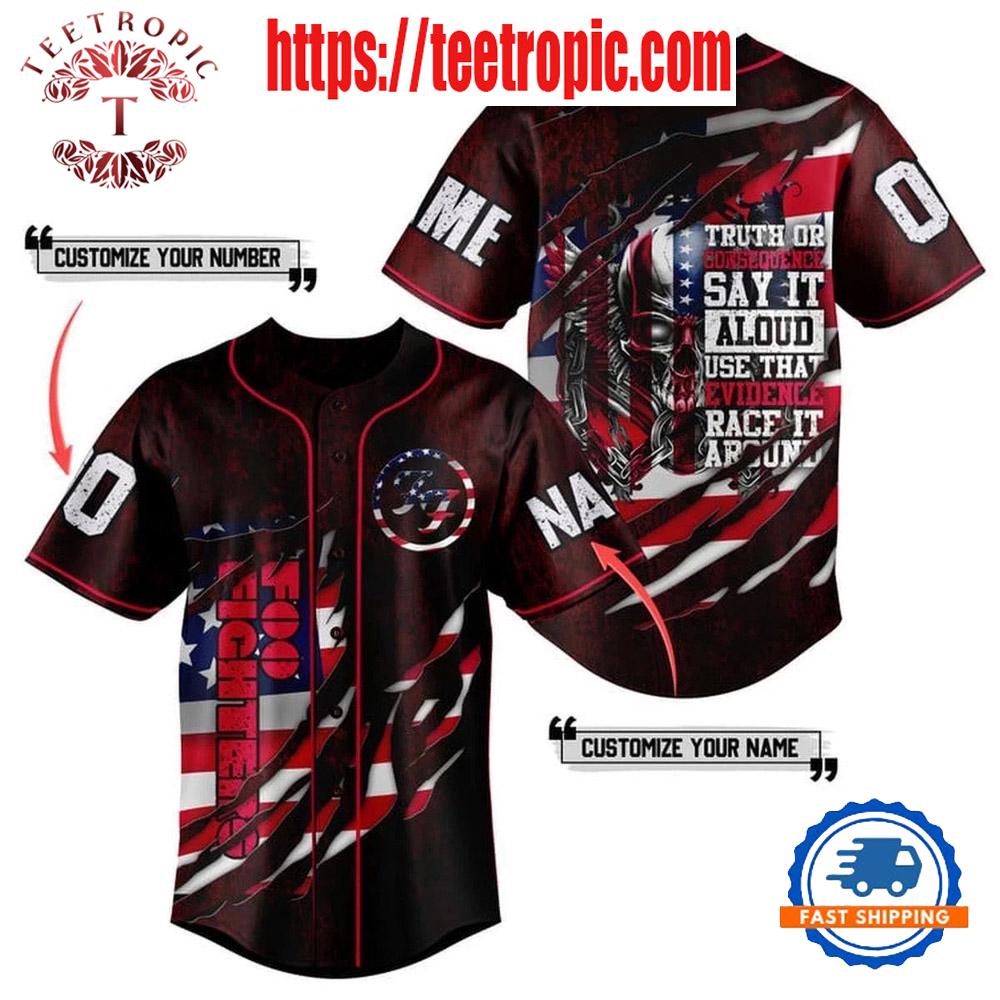 Foo Fighters Truth Or Consequence Red Baseball Jersey