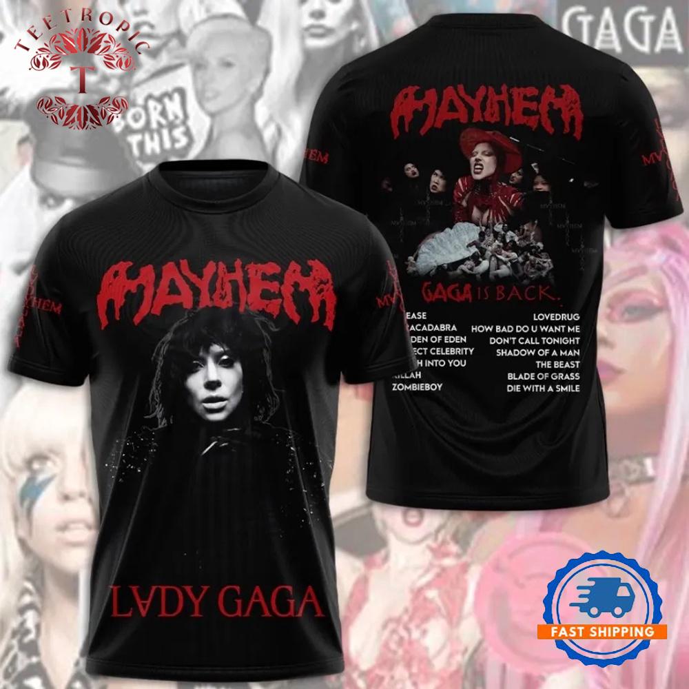 Gaga is Back Lady Gaga The Mayhem Ball Tour T Shirt