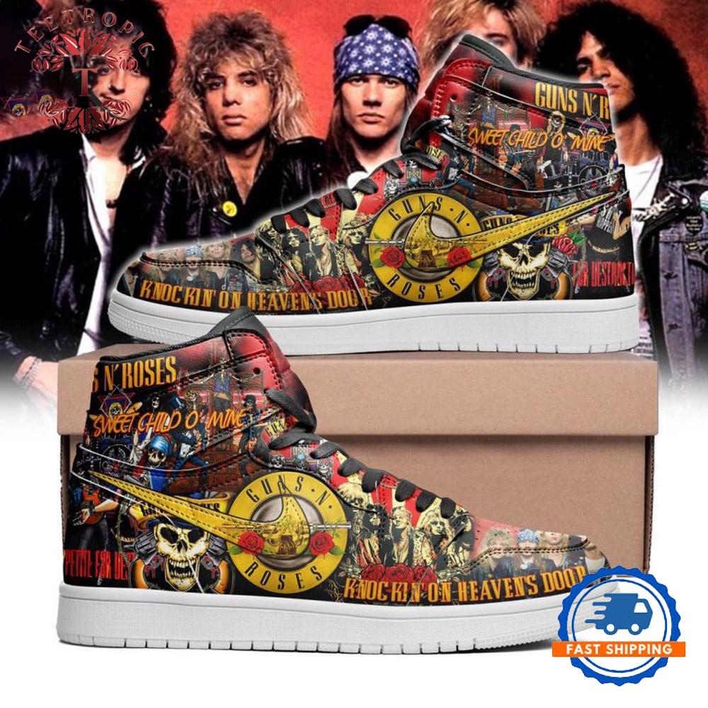 Guns N’ Roses Knockin’ On Heaven’s Door Air Jordan 1 Hightop Shoes