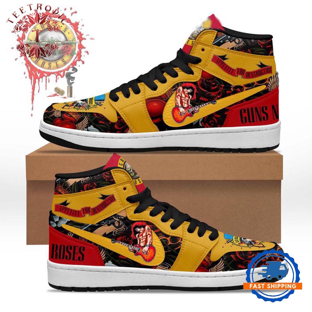 Guns N’ Roses Play Wanna Play Air Jordan 1 Hightop Shoes