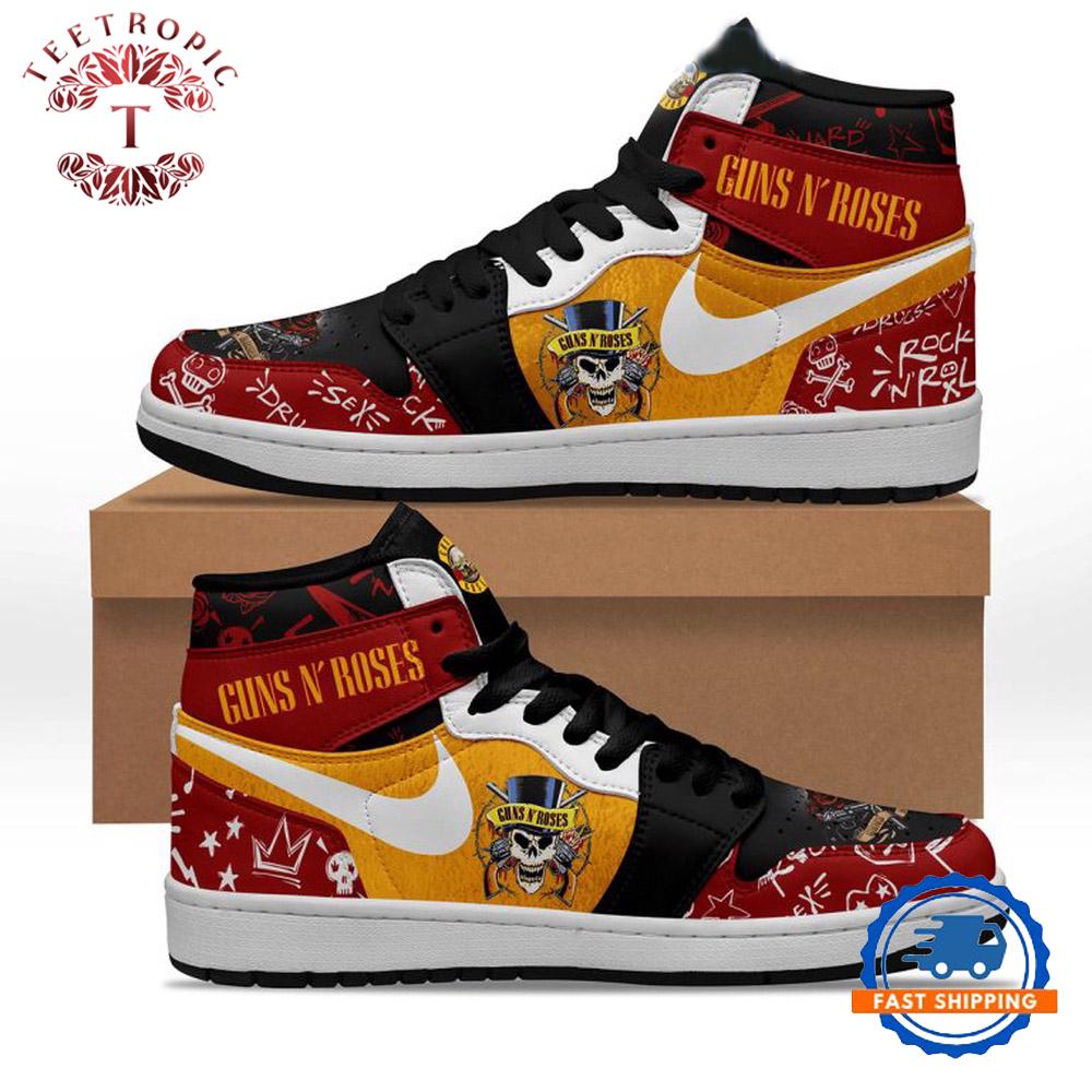 Guns N’ Roses Rock And Roll Love Fan Air Jordan 1 Hightop Shoes