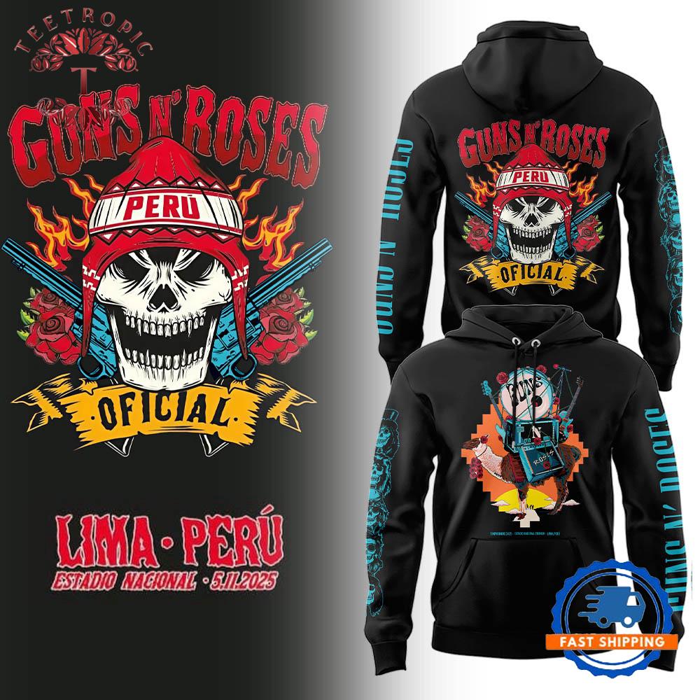 Guns N’ Roses Tour 2025 Peru Black Hoodie