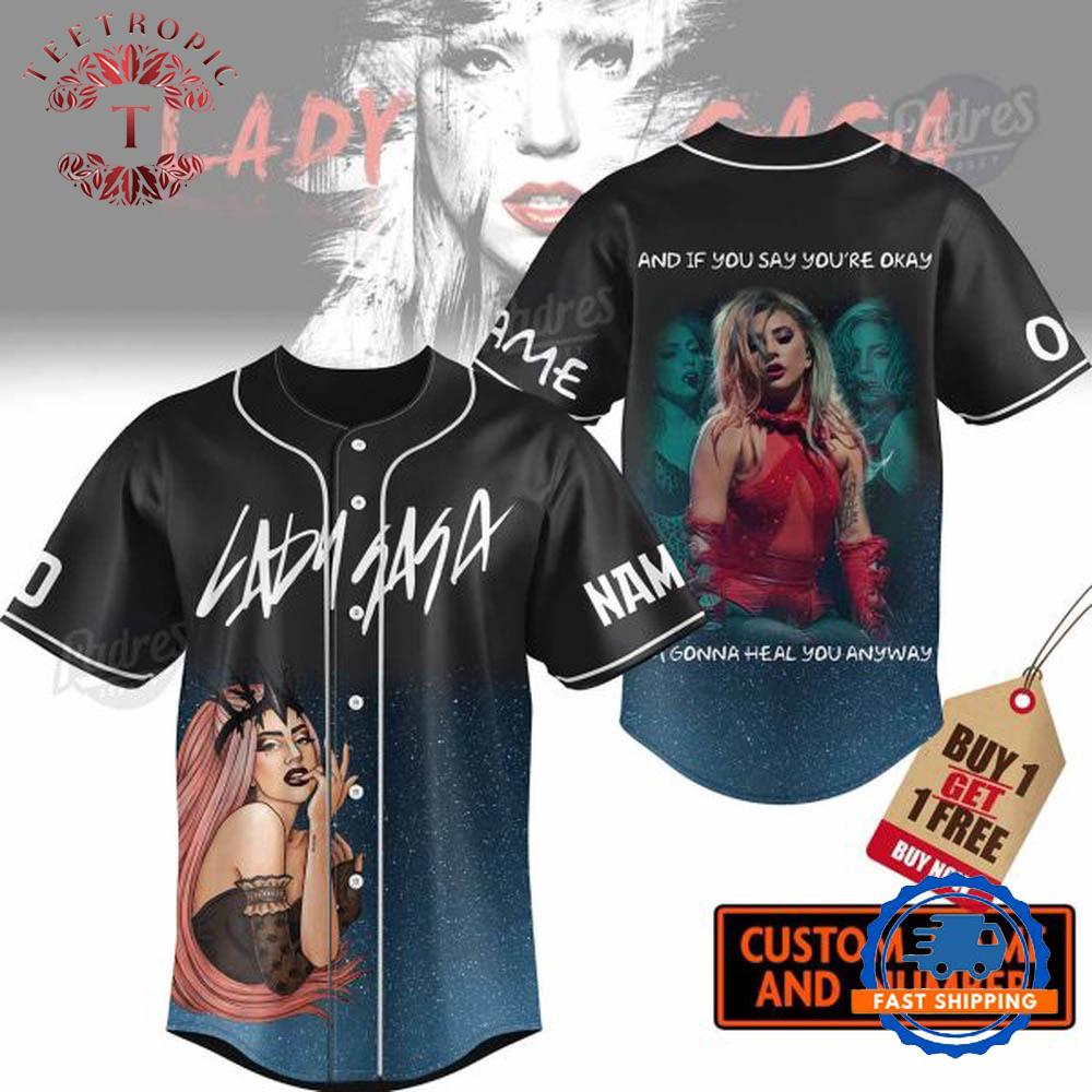 Lady Gaga Style Custom Baseball Jersey