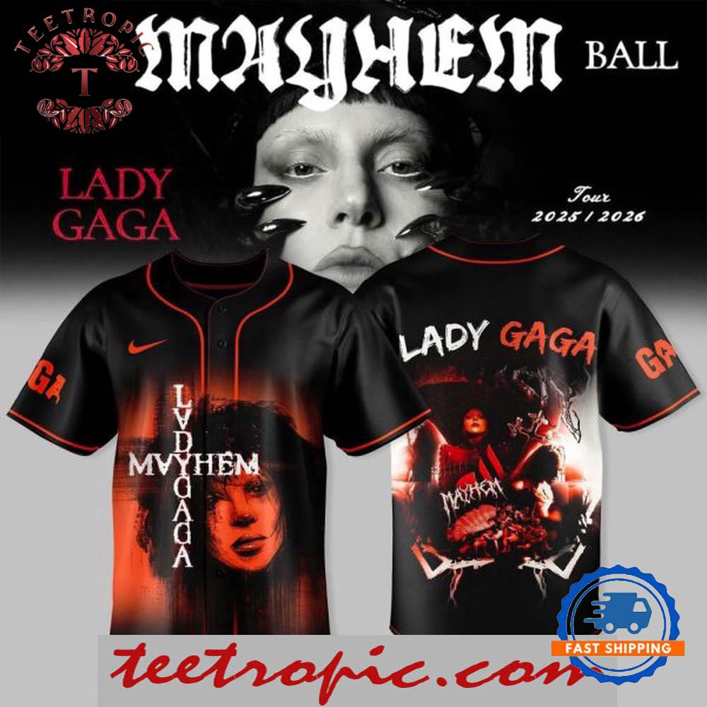 Lady Gaga The MAYHEM Ball Tour 2025 -2026 Baseball Jersey
