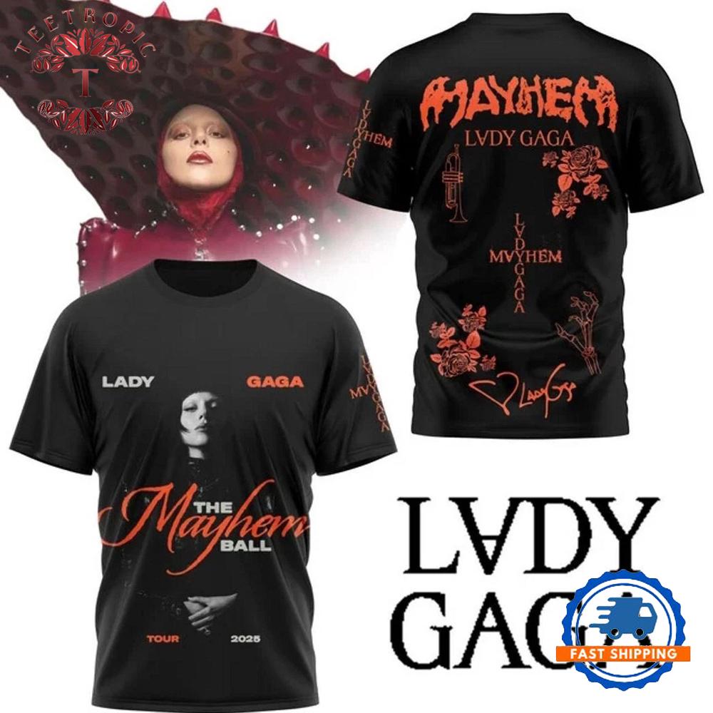 Lady Gaga The Mayhem Ball Tour 2025 Limited T Shirt