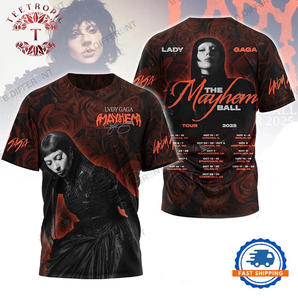 Lady Gaga The Mayhem Ball Tour 2025 Signature Shirt