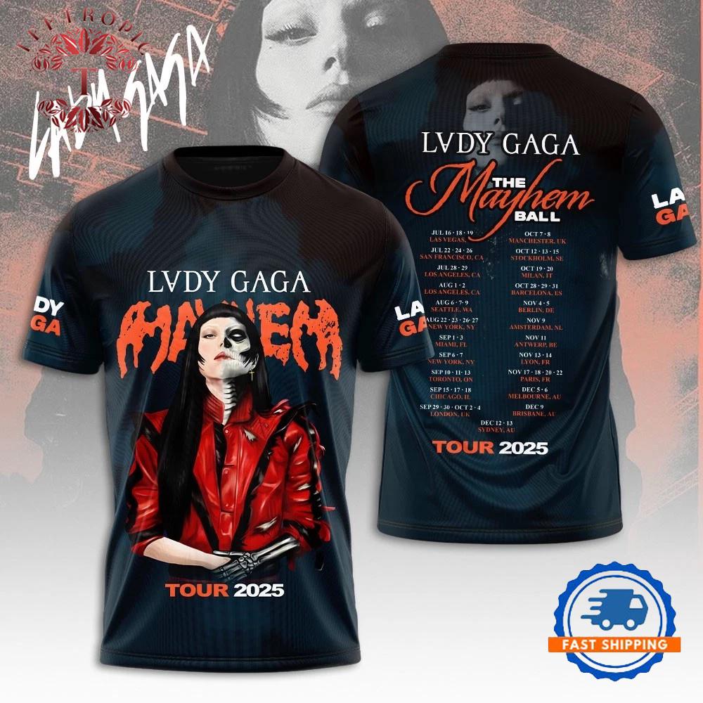 Lady Gaga The Mayhem Ball Tour 2025 Special New T Shirt