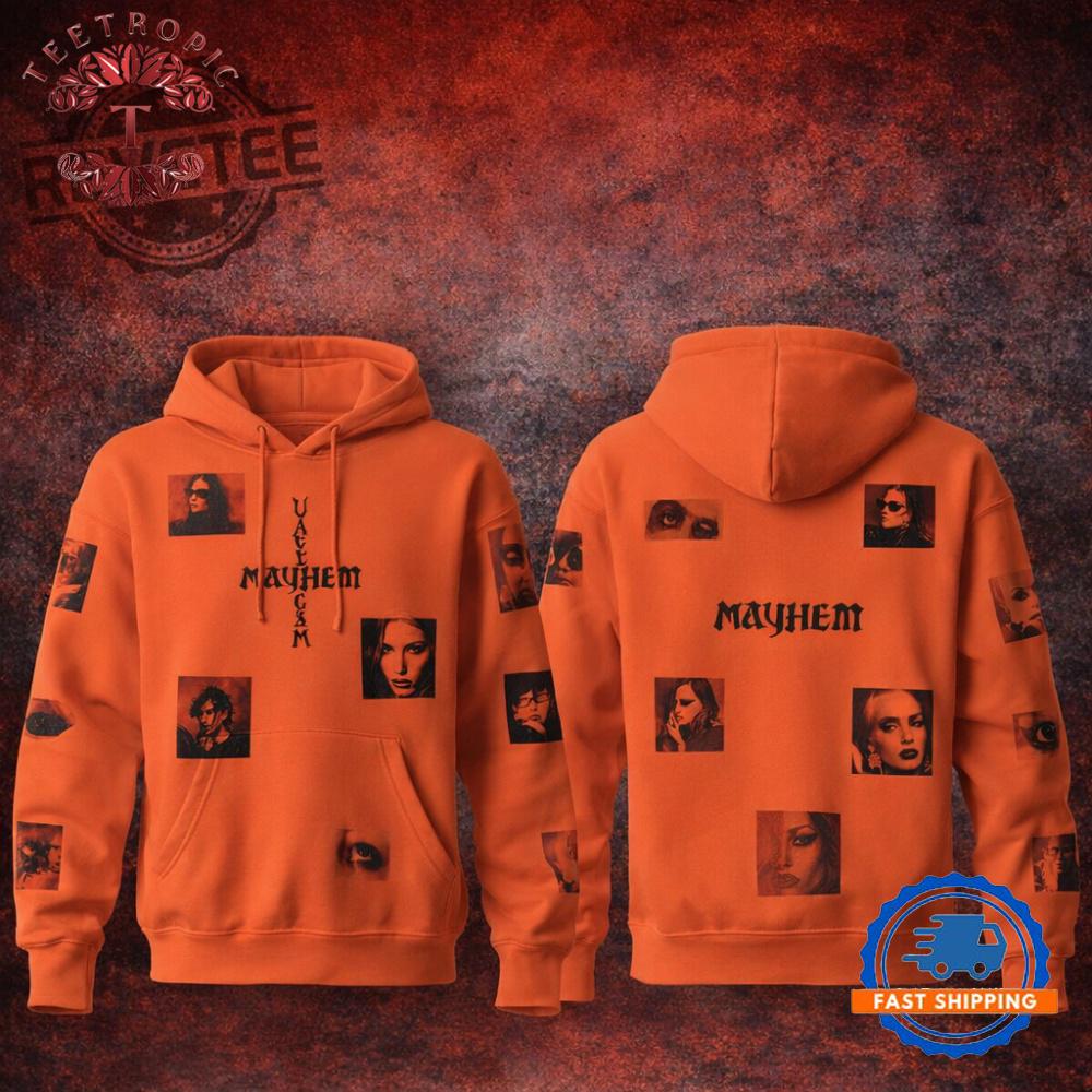 Lady Gaga The Mayhem Ball Tour 2026 Orange Hoodie