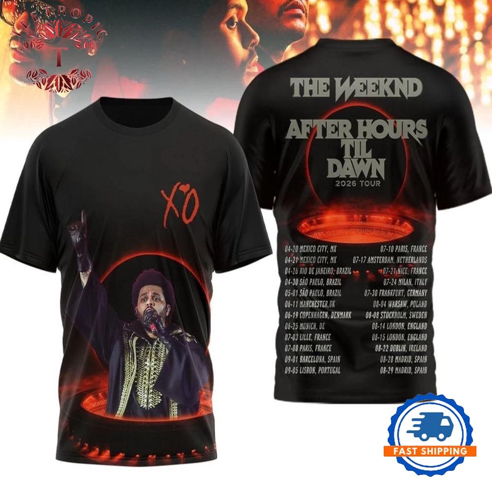 The Weeknd After Hours Til Dawn 2026 Tour 3D T-Shirt