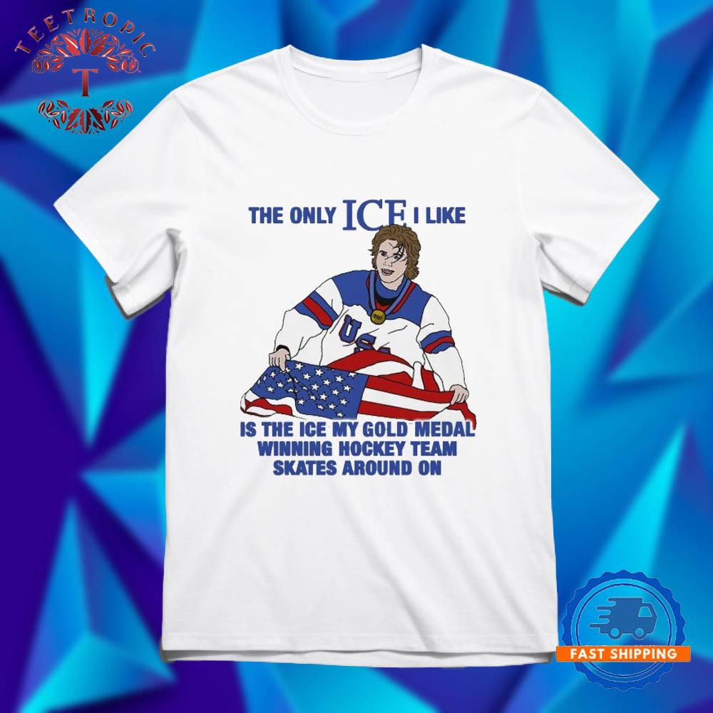 Jack Hughes The Only Ice I Like Is The Ice My Gold Medal Winning Hockey Team Skates Around On Men’s USA Hockey Champions 2026 Olympic T Shirts