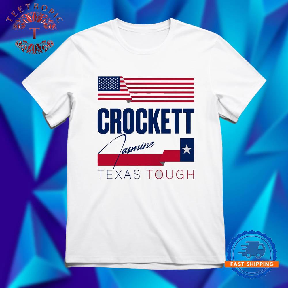 Jasmine Crockett Texas Tough American Flag T Shirts