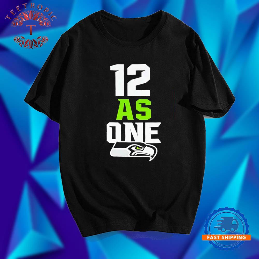 Seattle Seahawks 12 as One logo T Shirt