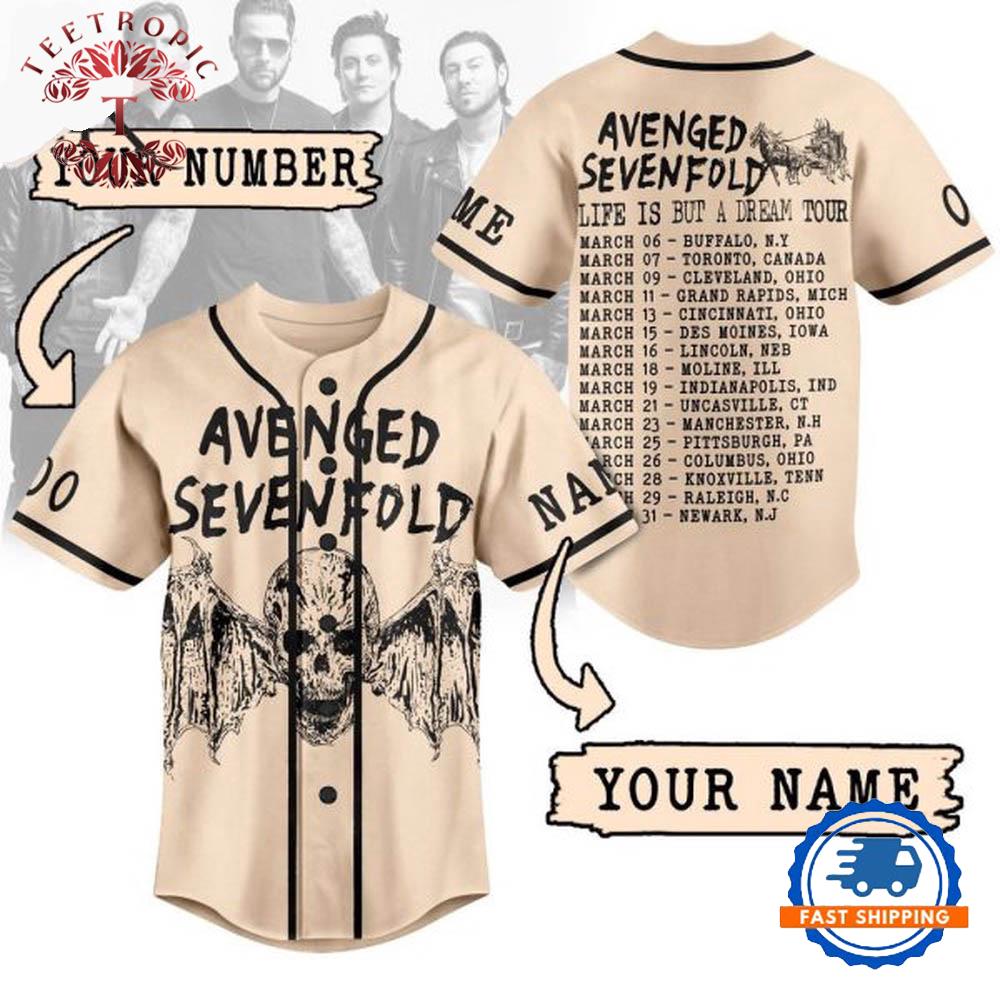 Avenged Sevenfold Life Is But A Dream Tour Baseball Jersey