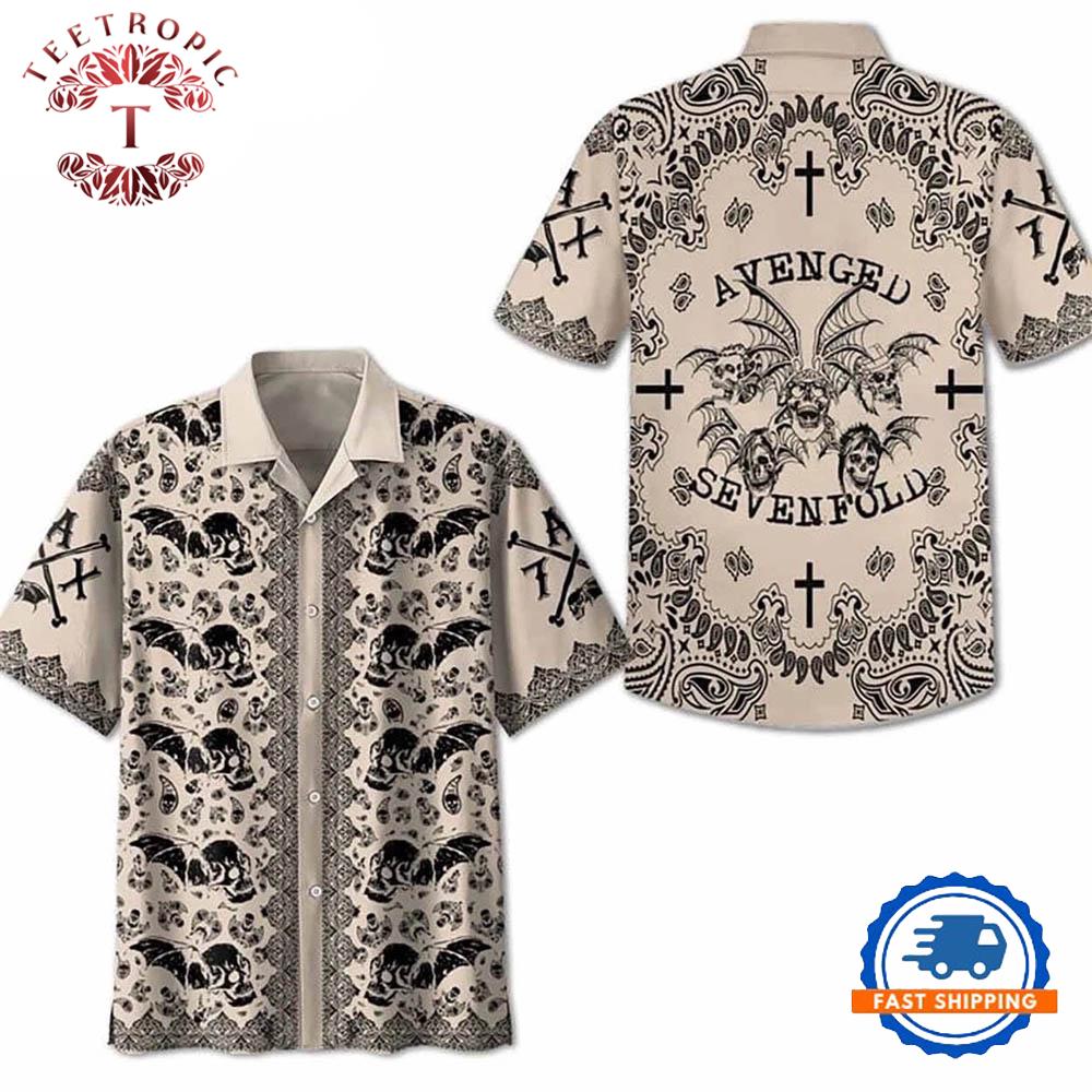 Avenged Sevenfold Light Brown Summer Hawaiian Shirt