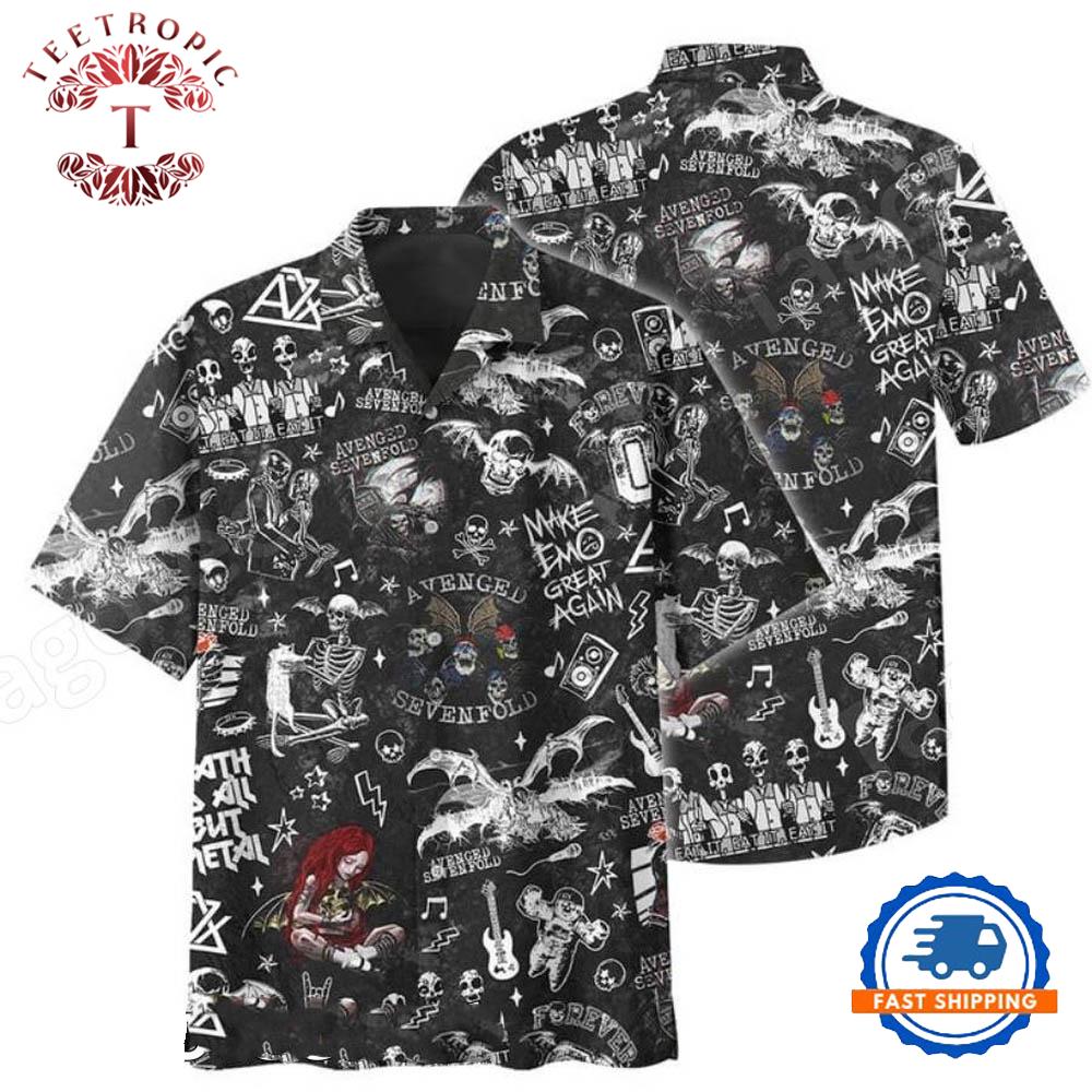 Avenged Sevenfold Skull Pattern Hawaiian Shirt