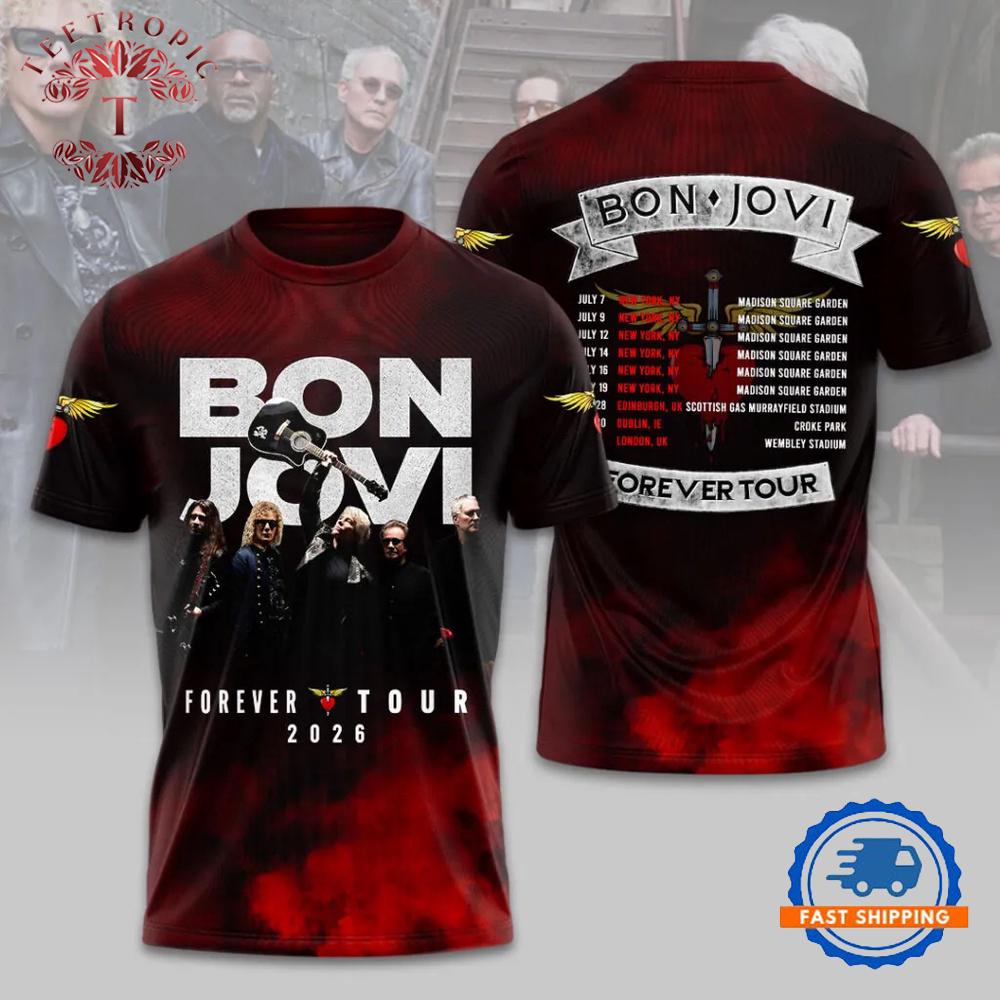 Bon Jovi 2026 Forever Tour 3D T Shirt