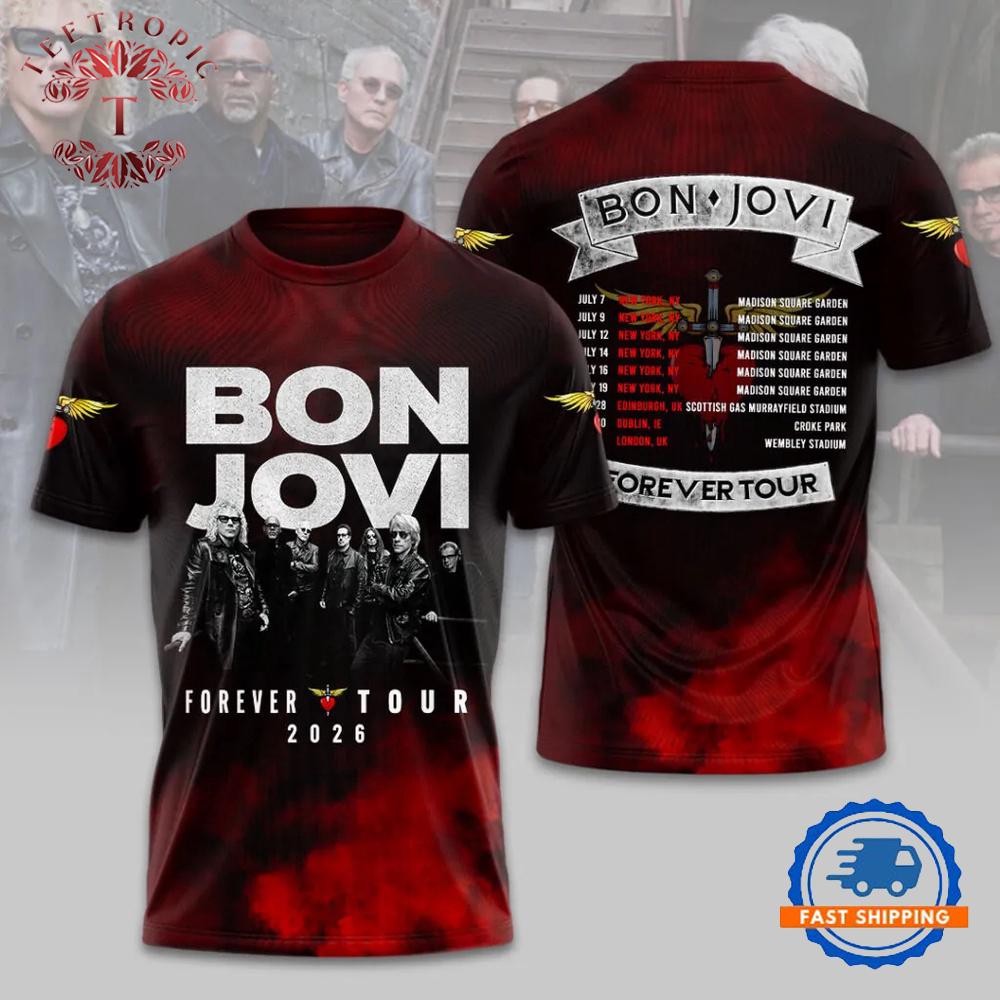 Bon Jovi 80s Rock Band 3D T-Shirt