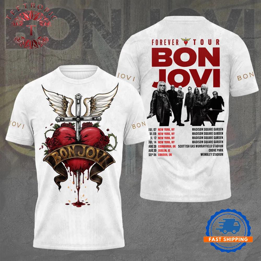 Bon Jovi Classic Rock Band Fan Apparel 3D T-Shirt