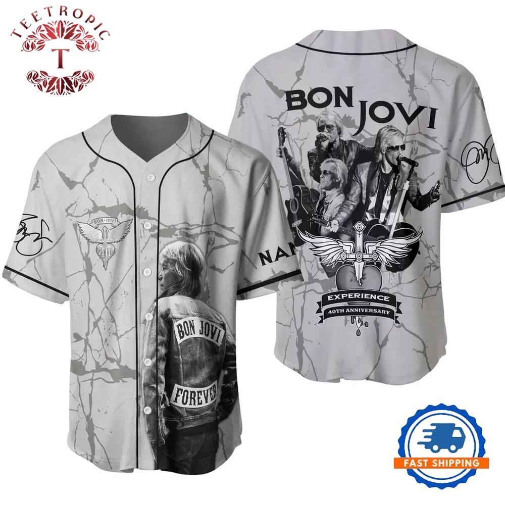 Bon Jovi Forever Experience 40th Anniversary Personalized Baseball Jersey