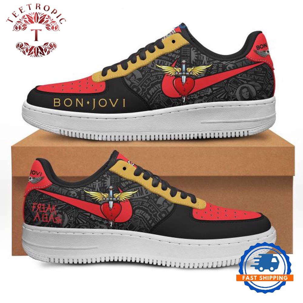 Bon Jovi Freak A Leash Fan Heart Air Force 1 Shoes Sneaker