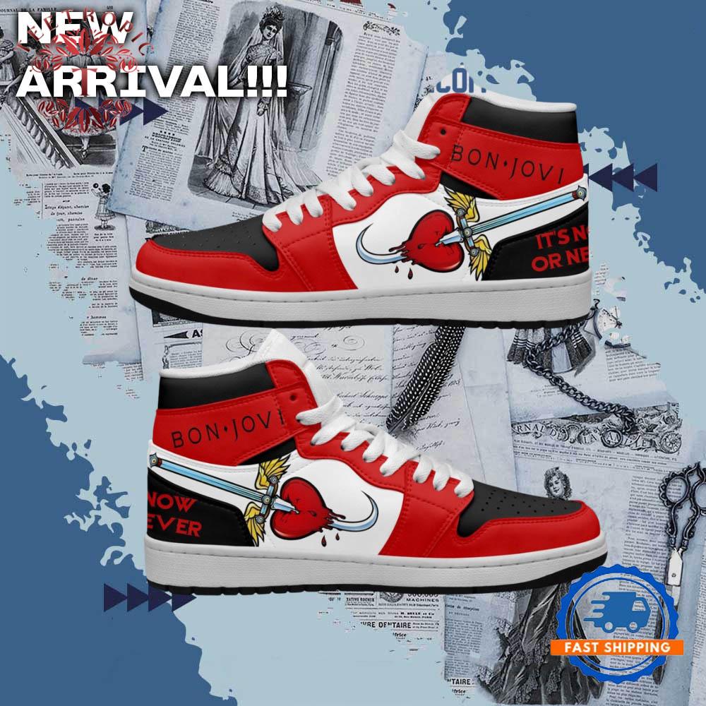 Bon Jovi Its Now Or Never Music Air Jordan 1 Hightop Shoes