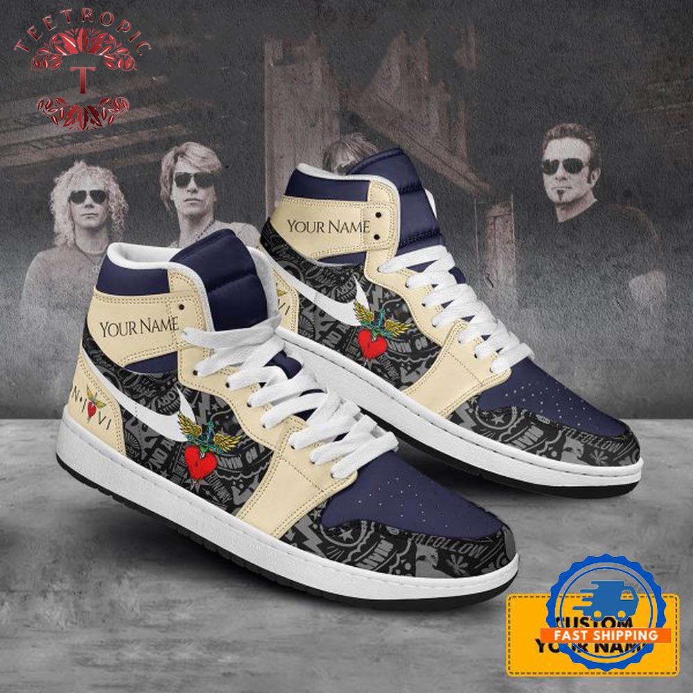 Bon Jovi Love Song Personalized Fan Air Jordan 1 Hightop Shoes